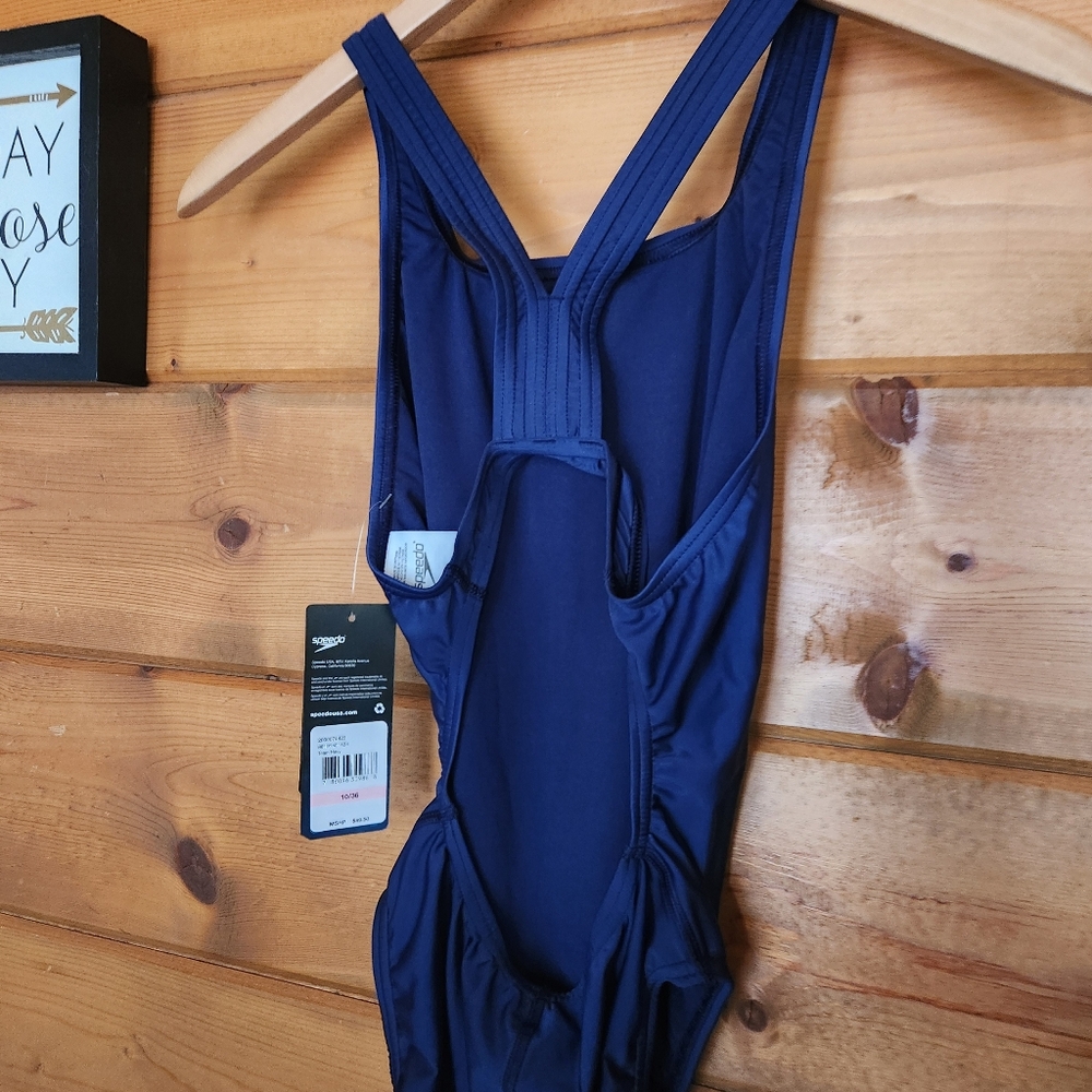 Speedo NWT Proback LT Supro-A Competitive Swim Team Navy Bathing Suit Sz 10/36 - Picture 5 of 9